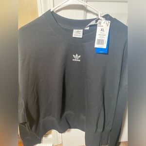 adidas Originals womens Adicolor Essentials Crew Sweatshirt Black X-Large New